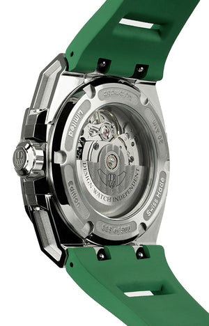 DWISS M3S Automatic Swiss Made watch with mysterious hours White Green SWISS MADE AUTOMATIC WRIST WATCH WITH DWISS SIGNATURE MYSTERIOUS HOURS. back