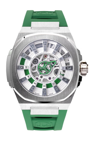 DWISS M3S Automatic Swiss Made watch with mysterious hours White Green SWISS MADE AUTOMATIC WRIST WATCH WITH DWISS SIGNATURE MYSTERIOUS HOURS.