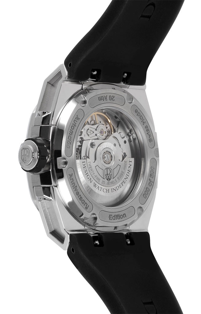 M3W-black-rubber- wandering hours swiss made watch with sellita sw-200 automatic movement from the microbrand DWISS