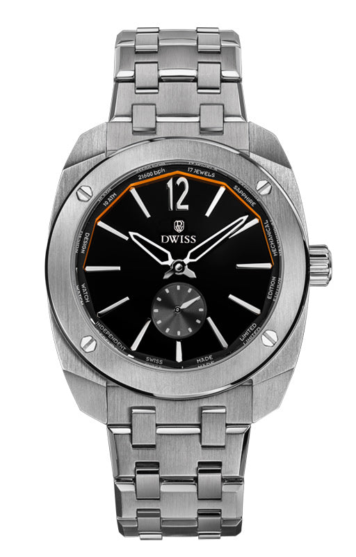 RS1-SB-Mechanical w/ bracelet with DWISS hand wound mechanical swiss made watch using Peseux 7001
