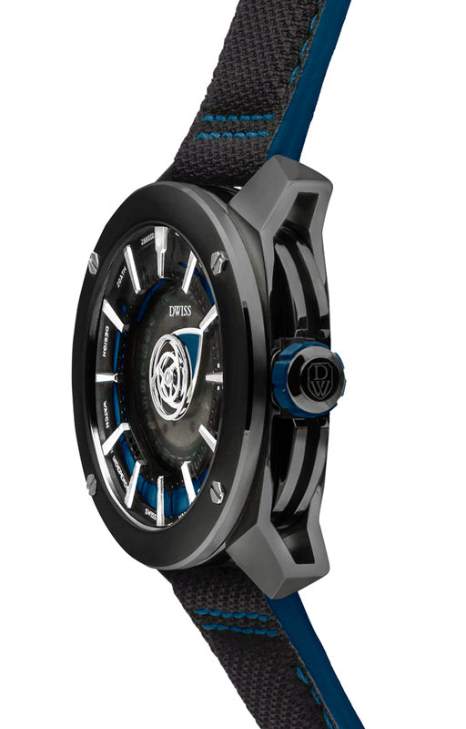 DWISS RS1-BL-Automatic - Limited Edition, Design Awarded Luxury Swiss Made Watches With Innovative Time Reading Systems