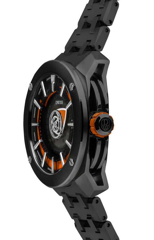RS1-BO-Automatic w/ bracelet- design awarded automatic swiss made watch with DWISS signature time display