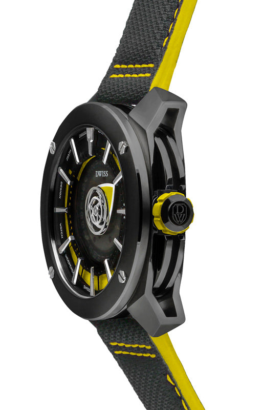 RS1-BY-Automatic w/ Strap- design awarded automatic swiss made watch with DWISS signature time display