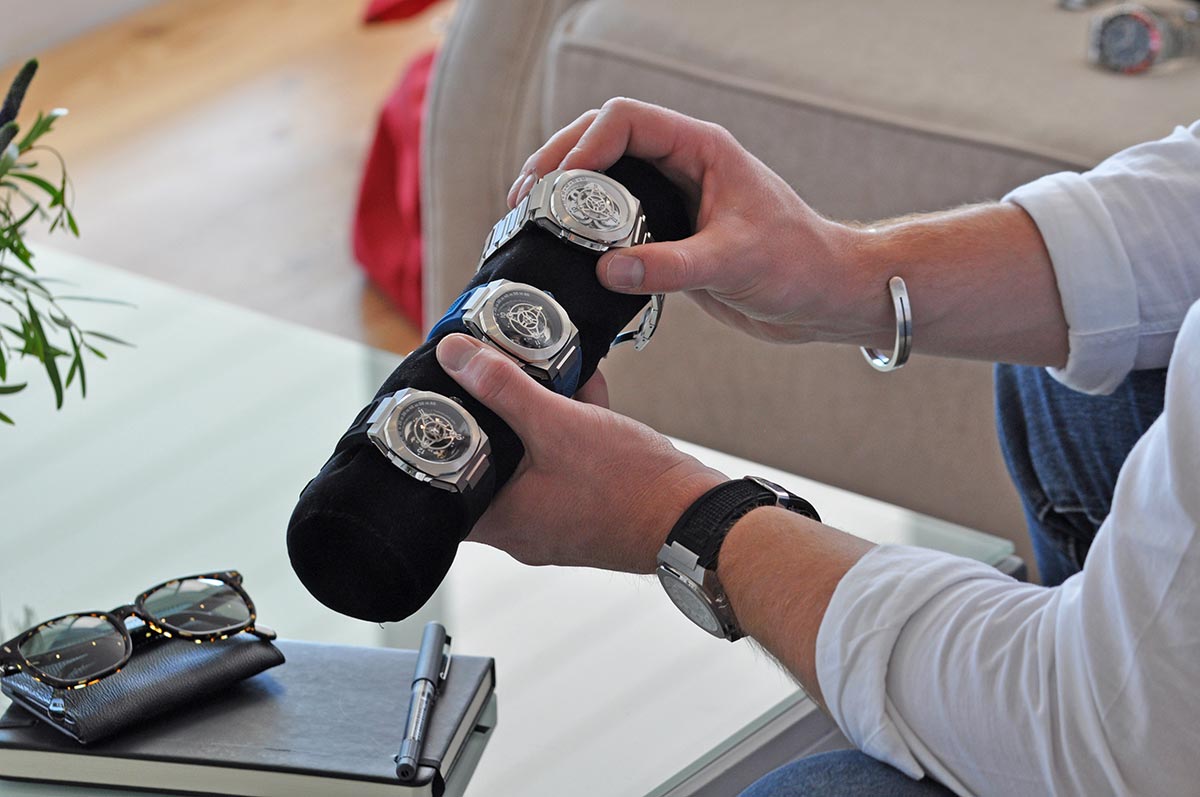 high end swiss watches, DWISS M3W wandering hours display, sapphire crystal, automatic movemetn 