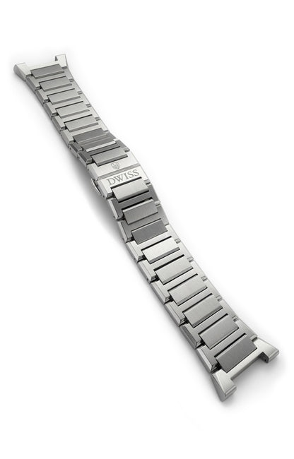 DWISS Stainless Steel watch bracelet on a white background