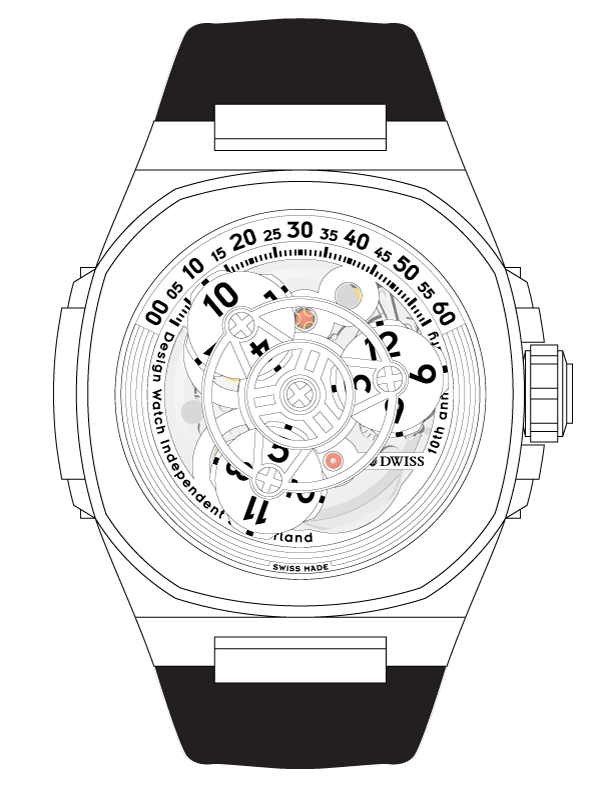 · Silicone rubber strap or· 3-link solid 316L Stainless Steel bracelet· Easy interchangeable strap