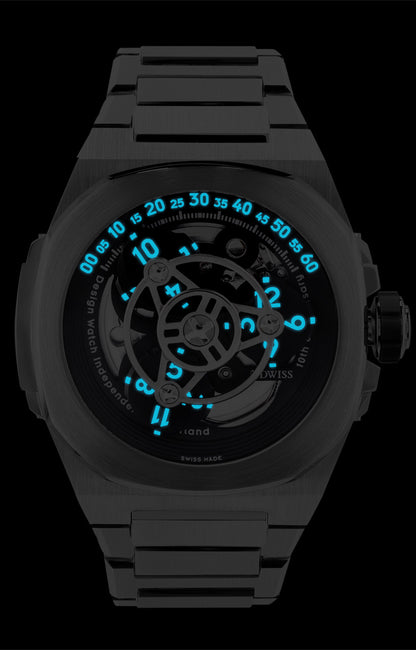 M3W-black-bracelet- wandering hours swiss made watch with sellita sw-200 automatic movement from the microbrand DWISS
