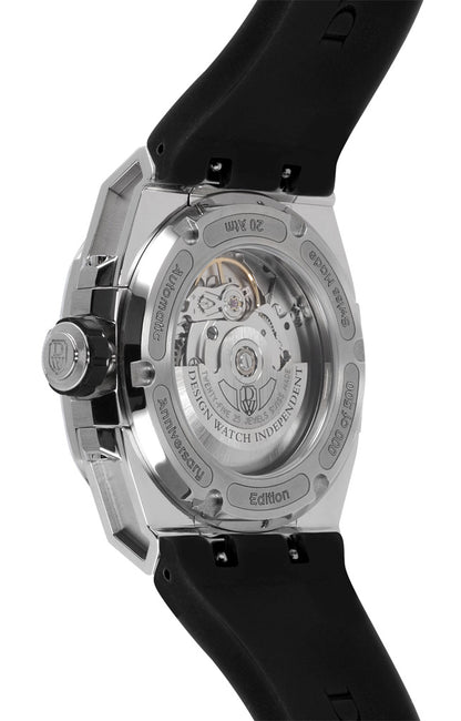 M3W-black-rubber- wandering hours swiss made watch with sellita sw-200 automatic movement from the microbrand DWISS