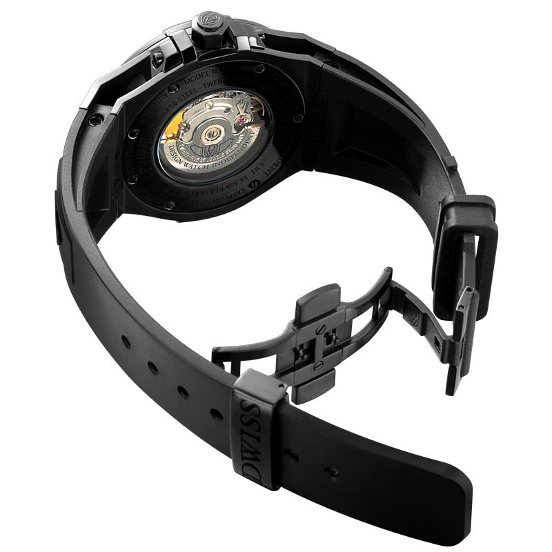 DWISS M1 All Black - Limited Edition, Design Awarded Luxury Swiss Made Watches With Innovative Time Reading Systems