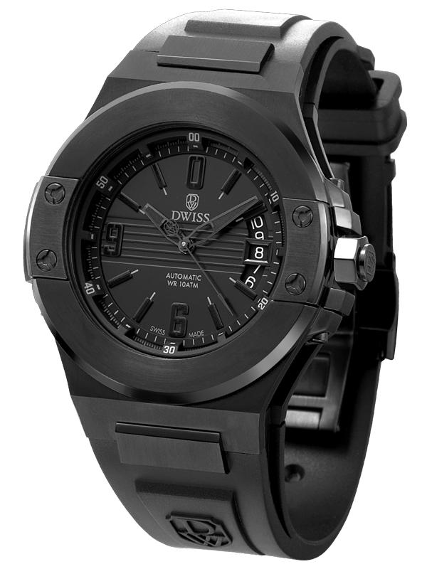 DWISS M1 All Black - Limited Edition, Design Awarded Luxury Swiss Made Watches With Innovative Time Reading Systems