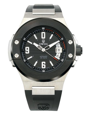 DWISS M1 Silver Black - Limited Edition, Design Awarded Luxury Swiss Made Watches With Innovative Time Reading Systems