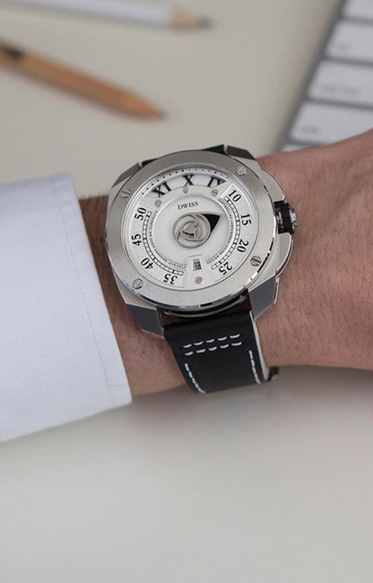 RC1-SW-Automatic w/ Strap- design awarded automatic swiss made watch with DWISS mysterious time display