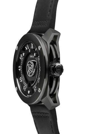 RC1-BB-Automatic w/ Strap- design awarded automatic swiss made watch with DWISS mysterious time display