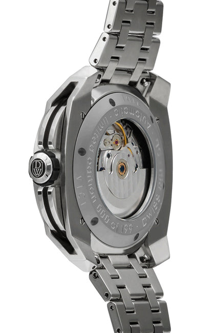 RC1-SB-Automatic w/ Bracelet- design awarded automatic swiss made watch with DWISS mysterious time display