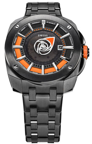 RS1-BO-Automatic w/ bracelet- design awarded automatic swiss made watch with DWISS signature time display