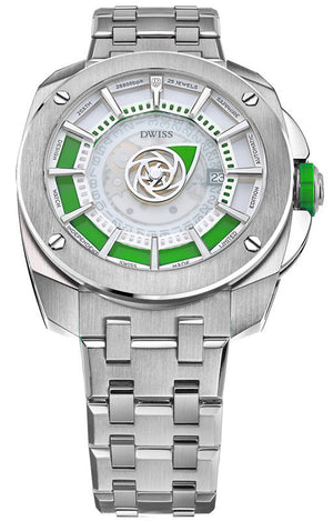 RS1-SG-Automatic w/ bracelet- design awarded automatic swiss made watch with DWISS signature time display