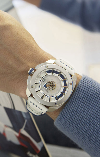 RS1-SL-Automatic w/ Strap- design awarded automatic swiss made watch with DWISS signature time display