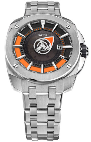 RS1-SO-Automatic w/ bracelet- design awarded automatic swiss made watch with DWISS signature time display