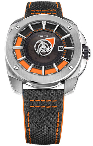 RS1-SO-Automatic w/ Strap- design awarded automatic swiss made watch with DWISS signature time display
