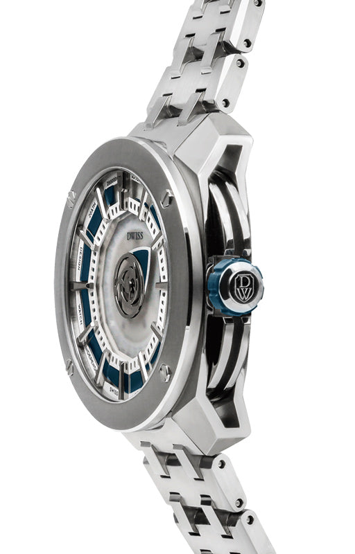 RS1-SL-Automatic w/ bracelet- design awarded automatic swiss made watch with DWISS signature time display