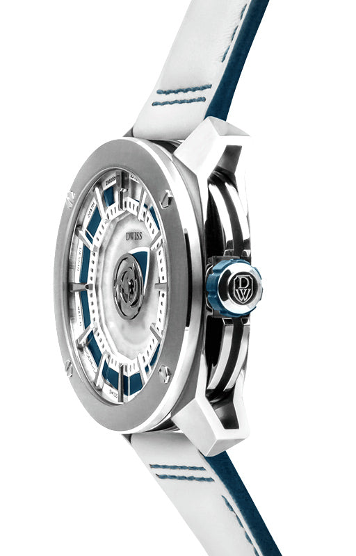 RS1-SL-Automatic w/ Strap- design awarded automatic swiss made watch with DWISS signature time display