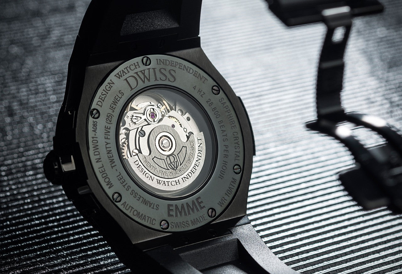  DWISS M1 All Black Limited Edition and design awarded Luxury Swiss Made Watches With Innovative Time Reading Systems 