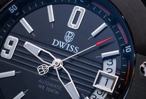  DWISS M1 Silver Black Limited Edition and design awarded Luxury Swiss Made Watches With Innovative Time Reading Systems 